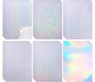 12x samoprzylepny papier holograficzny A4 wodoodporny przezroczysty 6wzoró