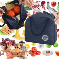 TORBA TERMICZNA ŚNIADANIOWA NA LUNCH JEDZENIE IZOLACYJNA NIEBIESKA PIKNIK