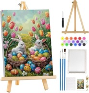 MALOWANIE PO NUMERACH KRÓLIK WIELKANOCNY Z RAMĄ I SZTALUGĄ