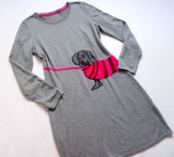 SZARA DZIANINOWA CIEPŁA Z ZABAWNYM JAMNIKIEM 38/40