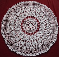 Obrus nowy ażurowy szydełkowy z połyskiem uniwersalny - średnica 100 cm