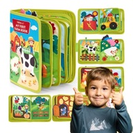 EDUKACYJNA TABLICA KSIĄŻKA MANIPULACYJNA SENSORYCZNA DLA DZIECI ROZWOJOWA