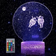 Lampka 3D Astronauci | Nocna LED | Pilot | Prezent dla dziecka