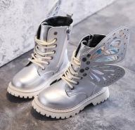 Srebrne BOTKI ze skrzydłami r.33, wkł.20,70 cm na zamek