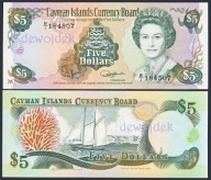 BNE - KAJMANY 5 Dollars 1991 B/1 184967 # P12 # CAYMAN ISLANDS # UNC