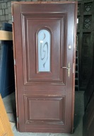 DRZWI Zewnętrzne Drewniane Sosnowe Wejściowe 98x214cm