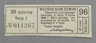 Kupon WILEŃSKI BANK ZIEMSKI do wypłaty 22 1/2 gr