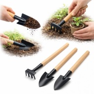 NARZĘDZIA OGRODOWE MINI ZESTAW NARZĘDZI DO OGÓRDKA ŁOPATKA GRABIE SZPADEL 3