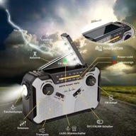 RADIO SOLARNE Z DYNAMO 4W1 POWERBANK 3000MAH SOS LATARKA LED FM/AM KORBKA