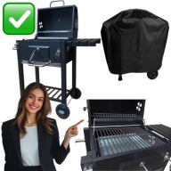 GRILL WĘGLOWY CZARNY PREMIUM ANGULAR ŻELIWNY RUSZT + POKROWIEC | DEKRAFT