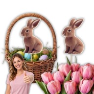 WIELKANOCNY ZAJĄC TOPPER DEKORACJE WIELKANOCNE DO ŚWIĘCONKI NA WIELKANOC