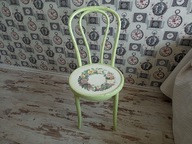 MALOWANE KRZESŁO, KWIATY, SHABBY, PO RENOWACJI