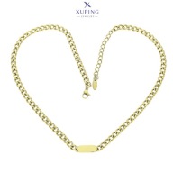 75328 Celebrytka złota stal chirurgiczna łańcuch z blaszką