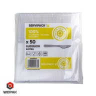 Nóż jednorazowy Servipack Superior plastikowy transparentny 50 sztuk