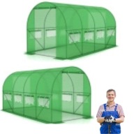 TUNEL FOLIOWY OGRODOWY 4X2,5M ZIELONY 8 OKIEN WZMOCNIONY STELAŻ