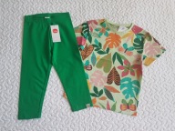 Cool Club bluzka w kwiatki legginsy zielone nowe roz 122