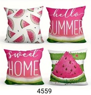 Poszewki na poduszki 4 sztuki 45x45cm arbuzy Hello Summer Sweet Home 4559