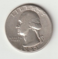 USA 25 centow 1943 srebro 0.900 ladny stan