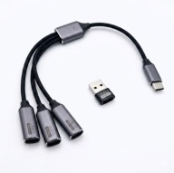 Kabel - Rozgałęźnik / Rozdzielacz USB-C + ADAPTER USB-A 3w1 OTG / Trójnik