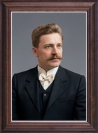 Obraz Ignacy Mościcki portret w drewnianej ramie ze szkłem