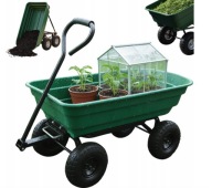 WÓZEK OGRODOWY DT001 3W1 WYWROTKA TACZKA PRZYCZEPKA DUŻA XXXL 220 KG 75L
