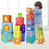 UKŁADANKA CLASSIC WORLD WIEŻA ZWIERZĘTA MAGIC BOX EDUKACYJNA ZABAWKA 18M+