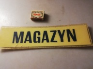 STARA TABLICZKA SZYLD z WŁÓKNA SZKLANEGO - MAGAZYN - 30,5 cm x 8 cm