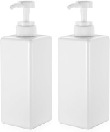 ZESTAW 2x DOZOWNIK DO MYDŁA 650ML BIAŁY NA PŁYN SZAMPON KUCHNIA ŁAZIENKA