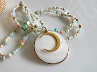 Naszyjnik handmade Luna Lunula masa perłowa