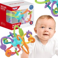 Sensoryczny Gryzak Grzechotka dla Niemowląt 0+ Woopie Zabawka 2w1 Hit