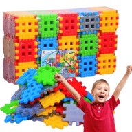 KLOCKI WAFLE MEGA PAKA 180 ELEMENTÓW PLASTIKOWE KOSTKA 7 KOLORÓW DLA DZIECI