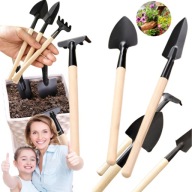 ZESTAW NARZĘDZI OGRODOWYCH MAŁE GRABKI SZPADEL ŁOPATKA METALOWE OGRÓD 3SZT.