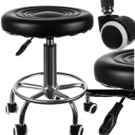 HOKER BAROWY STOŁEK FRYZJERSKI SOLIDNY TABORET KOSMETYCZNY OBROTOWY KRZESŁO