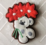 PIERNIKI Podziękowania Kwiaty Miś 1 sztuka Urodziny Dzień Mamy