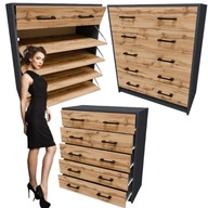 SZAFKA NA BUTY DUŻA DĄB WOTAN OBUWIE REGAŁ KOMODA ANTRACYT PŁYTA LAMINOWANA