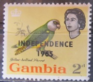 Gambia kolonia brytyjska stary znaczek z nadrukiem (2/20