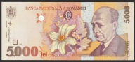 Rumunia 5000 lei 1998 - Lucian Blaga - stan bankowy UNC