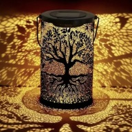 Lampa solarna dekoracyjna, lampion , taras, kwietnik, drzewo