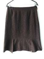 Spódnica ciemnobrązowa z małą falbaną - 38/40