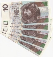 10 zł Polska 2016 seria BZ UNC kolejne z paczki bankowej