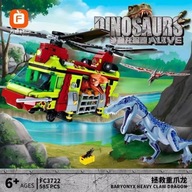 Klocki dinozaury Świat dinozaurów Transport helikopterem 585el. 37 cm