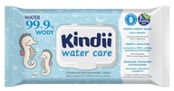 Chusteczki nawilżane Kindii Water Care 60 szt z klipsem, 99,9% wody