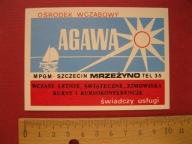 NAKLEJKA REKLAMOWA z PRL Mrzeżyno Szczecin Ośrodek Agawa
