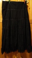 Czarna gotycka spódnica maxi długa koronka podszewka 46 44 XXL EVIE uk 18