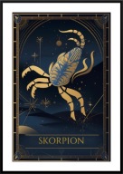 A2 PLAKAT OBRAZ ZNAK ZODIAKU SKORPION KOSMOS GALAKTYKA, DO DOMU NA PREZENT