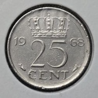 *HOLANDIA [0037]*25 centów 1968 Juliana (królowa Holandii), Korona 25 CENT