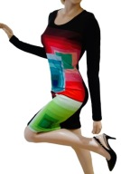 d_e_s_i_g_u_a_l sukienka z długim rękawem kolorowy wzór XS