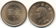 Tajwan 1 Yuan - 2013r ... Monety