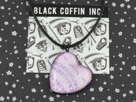 wisiorek OUIJA serce goth gotycki horror czarny halloween BC95