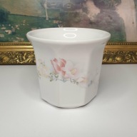 Porcelanowa osłonka / doniczka dekoracyjna z motywem kwiatowym 12 cm